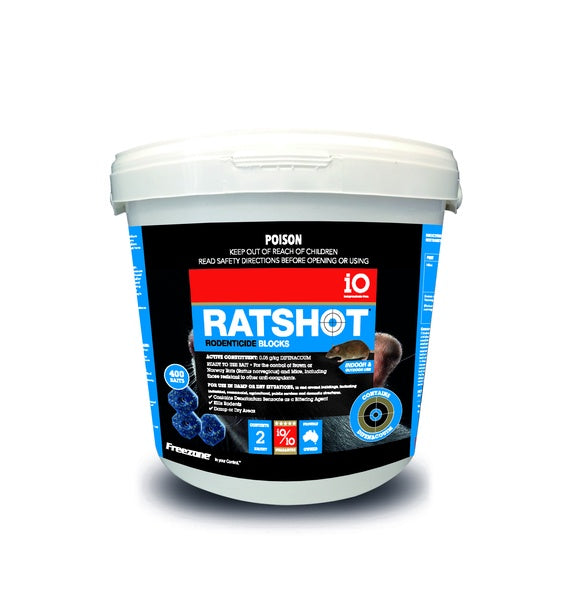 iO Ratshot Blocks 2kg BLUE Difenacoum - Pest Control