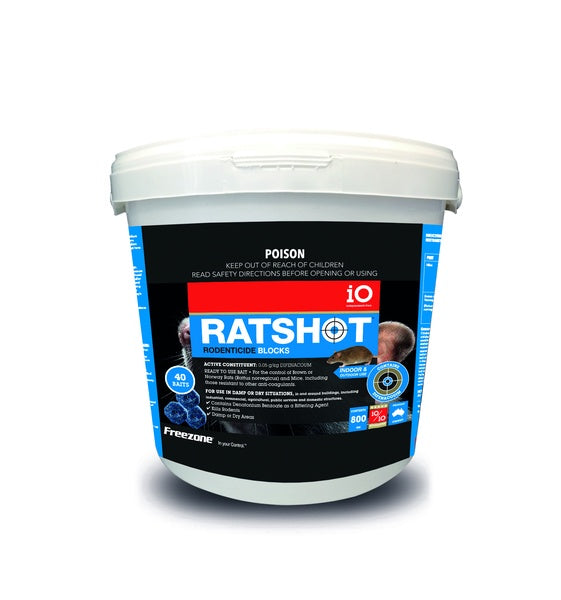 iO Ratshot Blocks 800gm BLUE Difenacoum - Pest Control