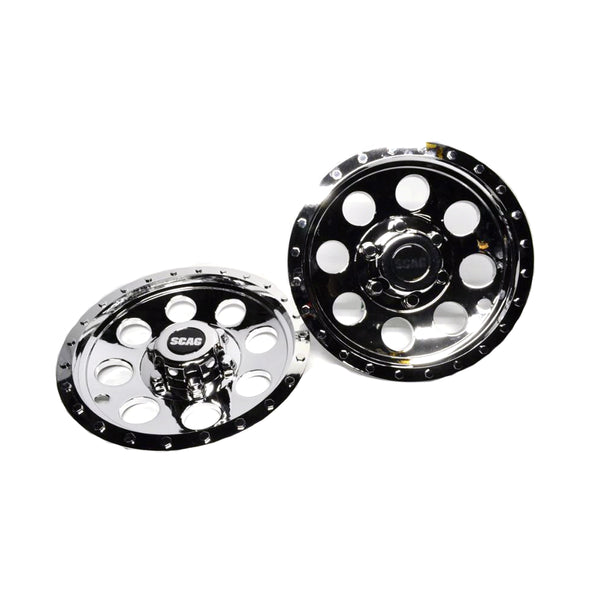 Scag 12 inch Chrome Wheel Covers (set of 2) Cats, Cheetahs & Tigers 920J